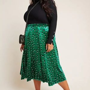 Anthropologie Velvet Pleated skirt